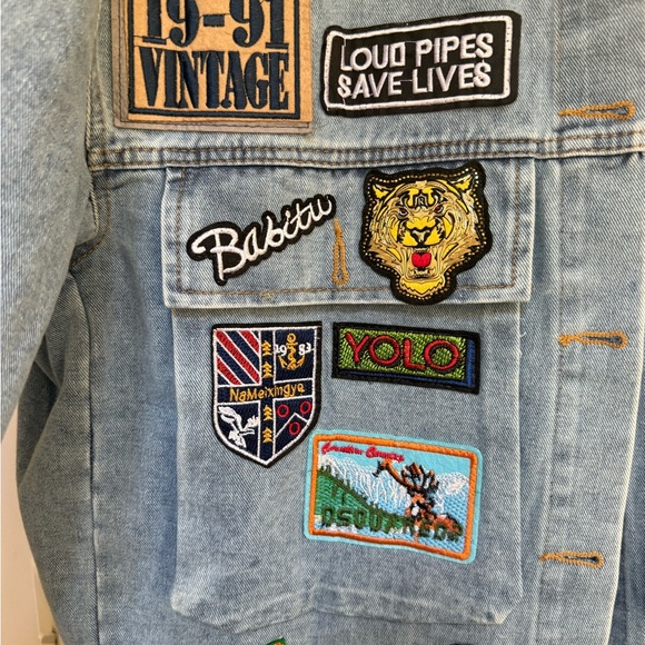 BNNU Nikki Lund Thora patch embroidered Denim jacket - Picture 12 of 14